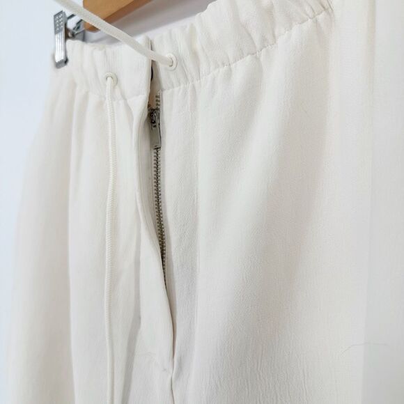 Aritzia Wilfred Drawstring Zip Crop Jogger Pants in Ecru Cream Women's 6 - Picture 3 of 9